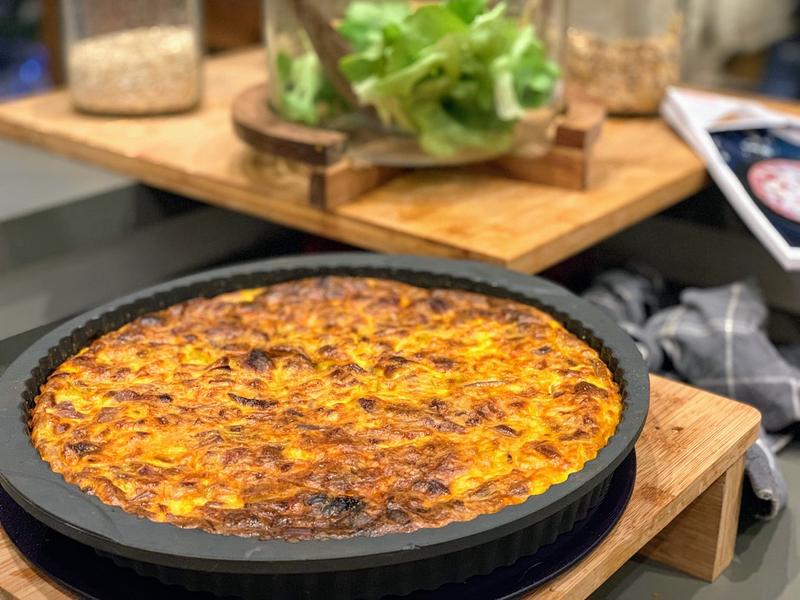 Une quiche légère sans pâte aux poireaux