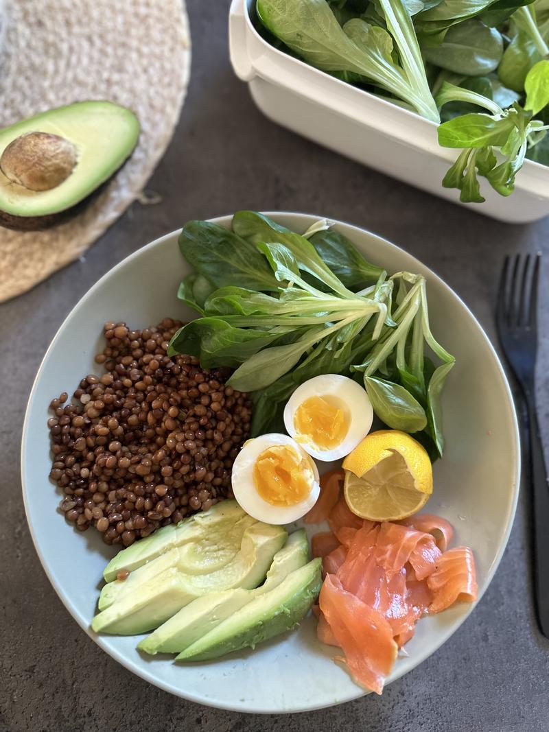 Salade complète aux lentilles