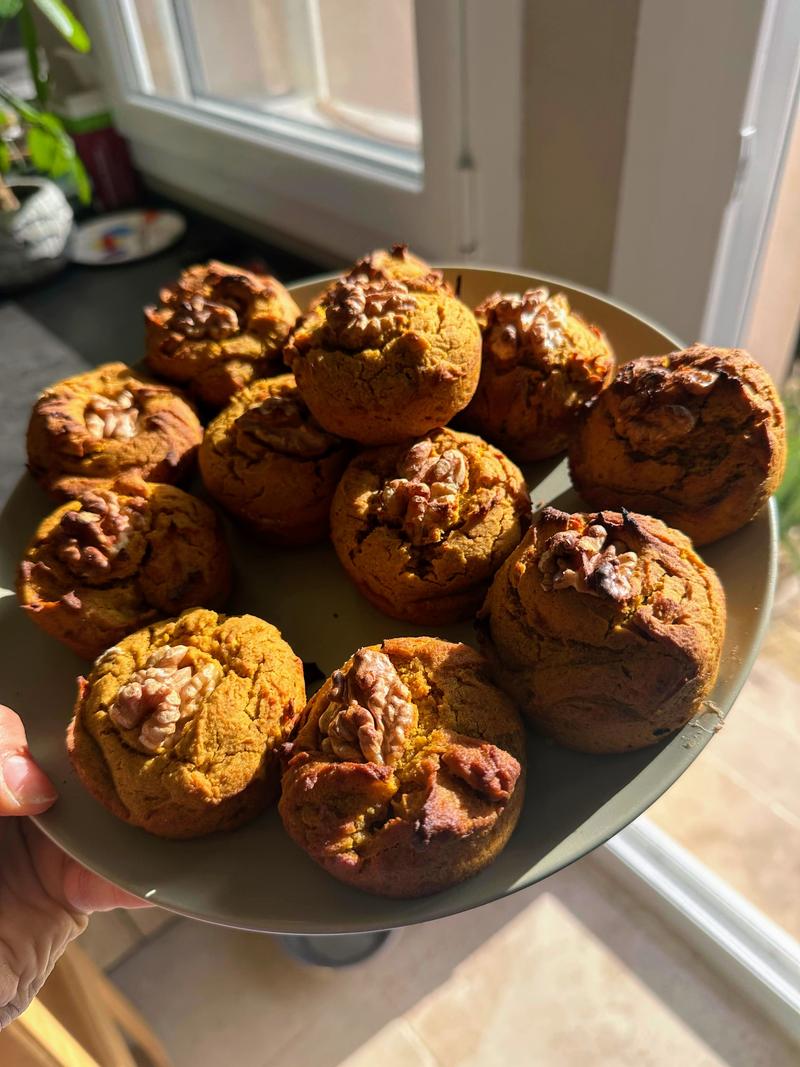 Muffins sucrés au potimarron rôti & miel