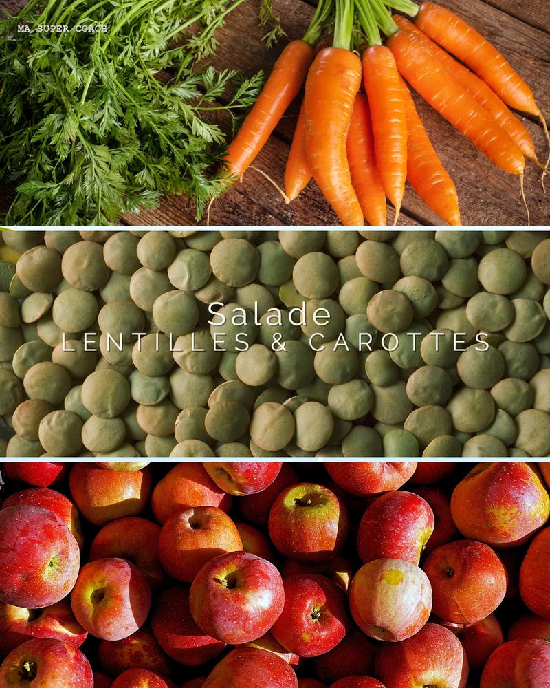 Salade de lentilles aux carottes & pommes